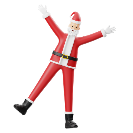 Santa Claus Standing With Outstretched Arms  3D Illustration