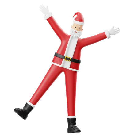 Santa Claus Standing With Outstretched Arms  3D Illustration