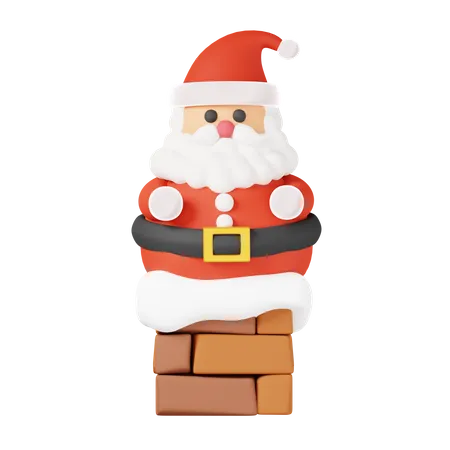 Santa Claus Stuck In The Chimney  3D Icon
