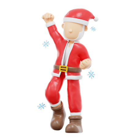 Santa Claus Success Pose  3D Illustration