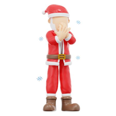 Santa Claus Surprised Pose  3D Illustration