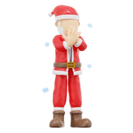 Santa Claus Surprised Pose  3D Illustration