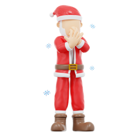 Santa Claus Surprised Pose  3D Illustration