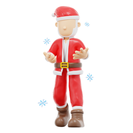 Santa Claus Talking Pose  3D Illustration