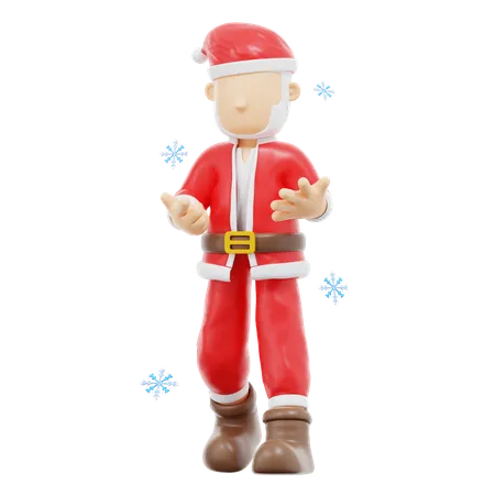 Santa Claus Talking Pose  3D Illustration