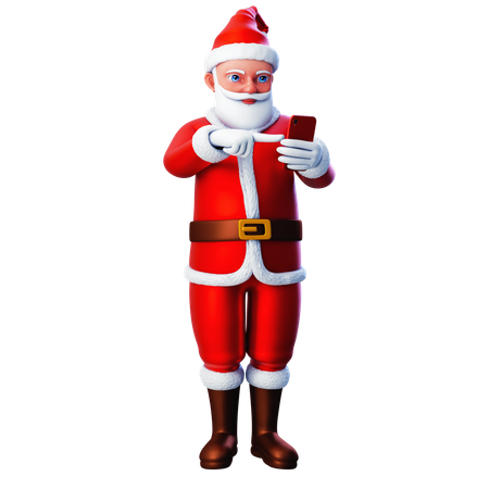 Papá Noel Desplazamiento Smartphone  3D Illustration