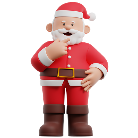 Santa Claus Thinking  3D Illustration