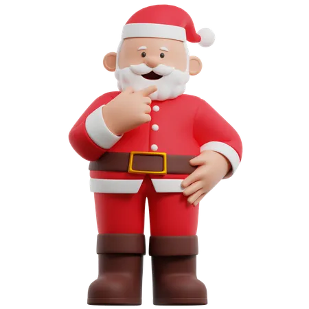 Santa Claus Thinking  3D Illustration