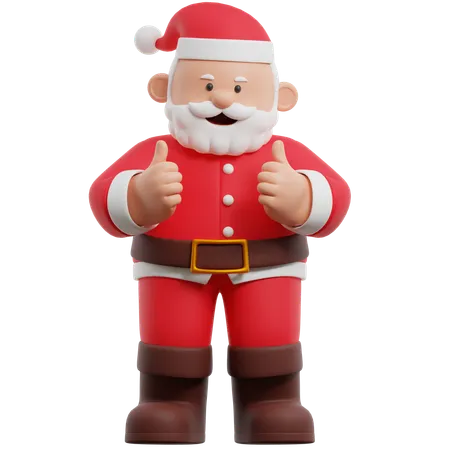 Santa Claus Thumbs Up  3D Illustration