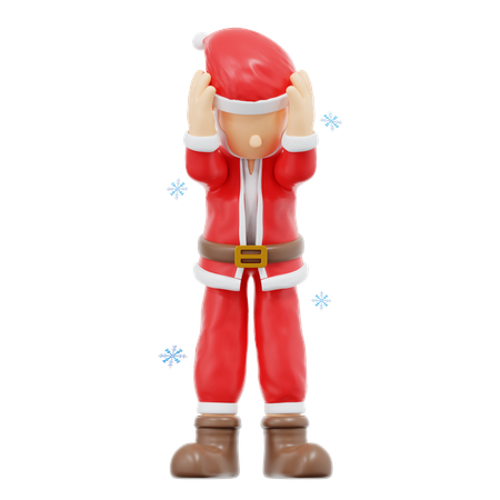 Santa Claus Very Confused Pose  3D Illustration