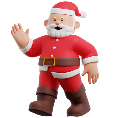 Santa Claus Walking  3D Illustration