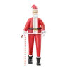 Santa Claus Walks With A Stick