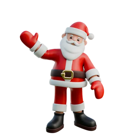 Santa Claus Waving With Big Smile  3D Illustration