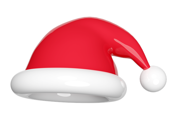 Santa claus wears red hat  3D Illustration