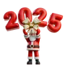 Santa Claus With A Giant Ribbon On 2025