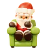 Santa Claus with Checking List Sitting on Armchair