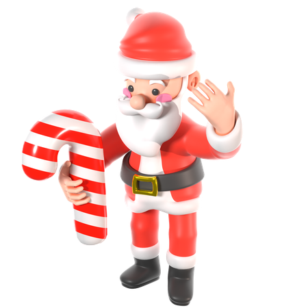 Santa Claus with Christmas sweets  3D Icon