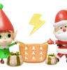 Santa Claus with elf