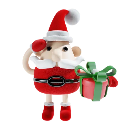 Santa Claus With Red Theme 3D Illustration