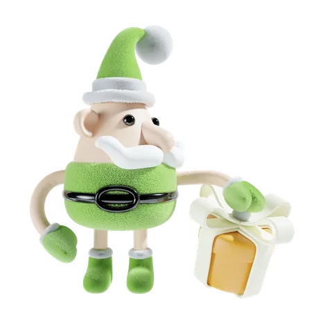 Santa Claus With Green Theme 3D Illustration