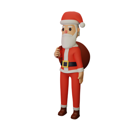 Santa Claus With Gifts 3D Illustration