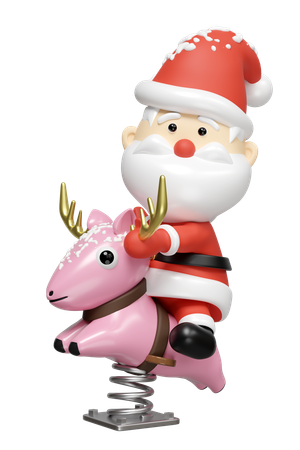 Santa Claus With Playground  3D Illustration