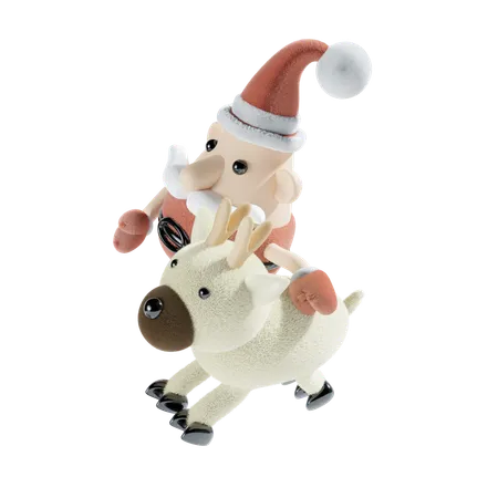 Santa Claus With Peach Theme 3D Icon