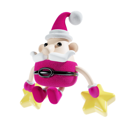Santa Claus With Star  3D Illustration