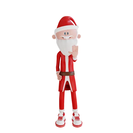3 D Santa Claus Character Stop Pose High Resolution 3D Illustration
