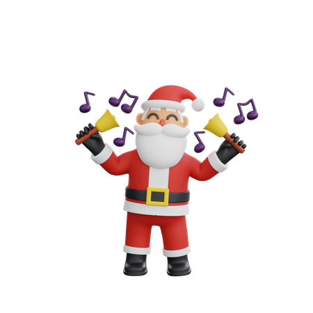 Santa Clause Singing Music  3D Illustration