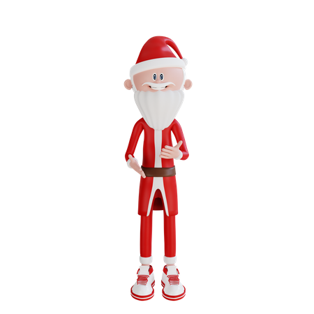 Santa Clause Stand Up To Chat Pose  3D Illustration