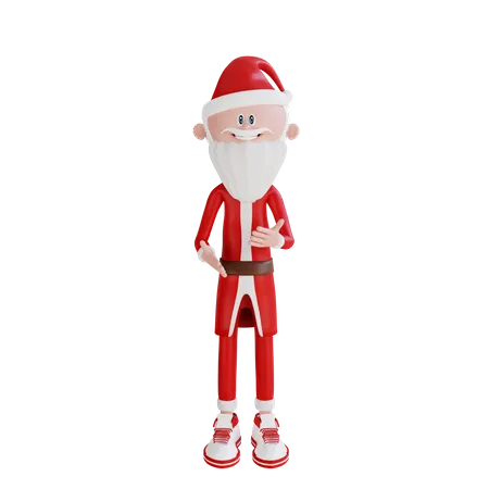 Santa Clause Stand Up To Chat Pose  3D Illustration