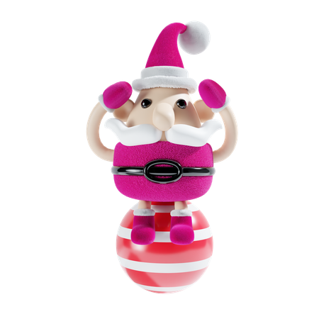 Santa con bola de decoración  3D Illustration