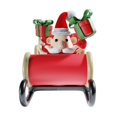 Santa con trineo  3D Illustration