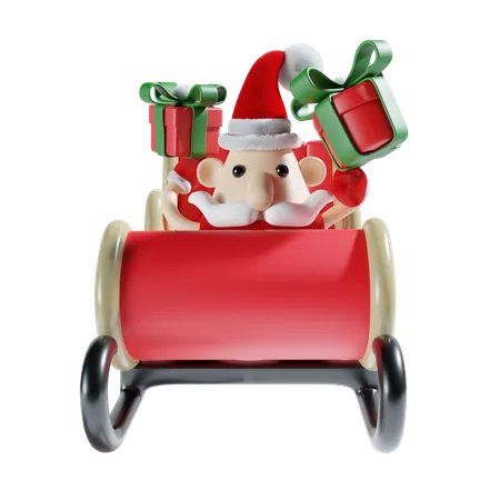 Santa con trineo  3D Illustration