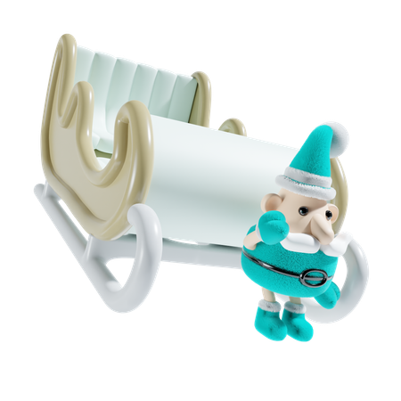 Santa con trineo  3D Illustration