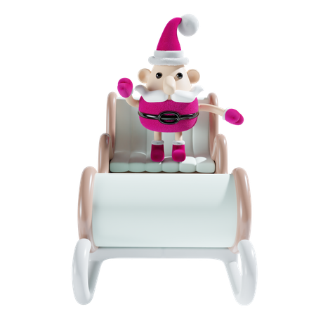 Santa con trineo  3D Illustration