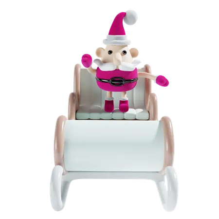 Santa con trineo  3D Illustration