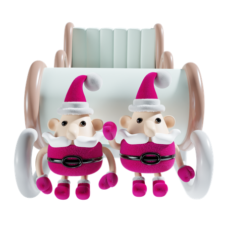 Santa con trineo  3D Illustration