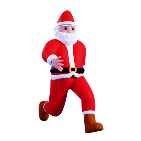 Papá Noel corriendo  3D Illustration