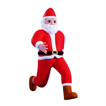 Papá Noel corriendo  3D Illustration