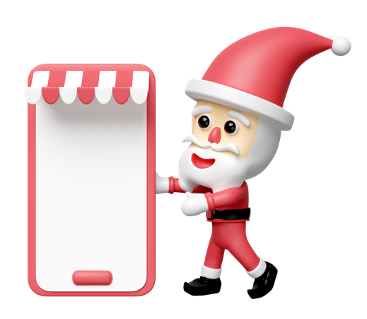 Santa Doing Online Shopping  3D Icon