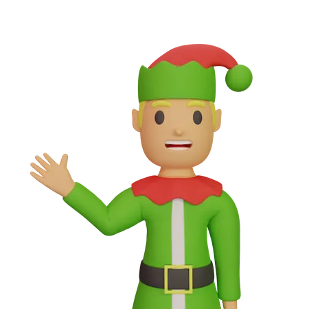 3 D Rendering Of Santa Elves Character With Christmas And New Year Concept 3D Illustration
