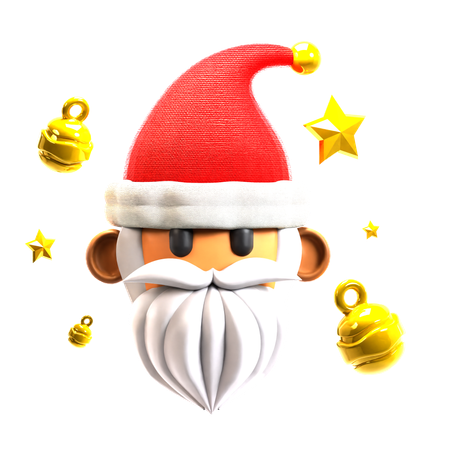 Santa Face  3D Icon