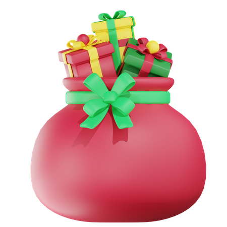 Santa Gift Bag  3D Icon