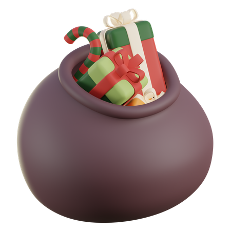 Santa Gift Bag  3D Icon