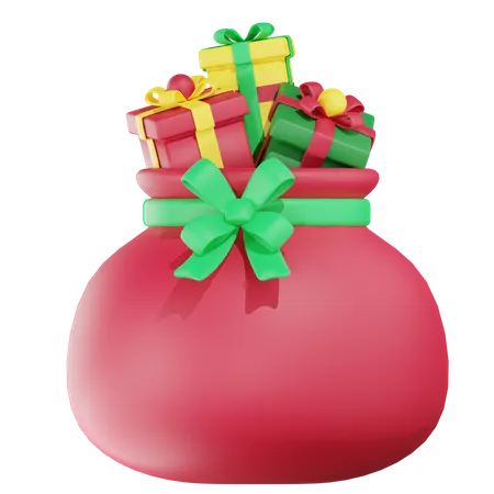 Santa Gift Bag  3D Icon