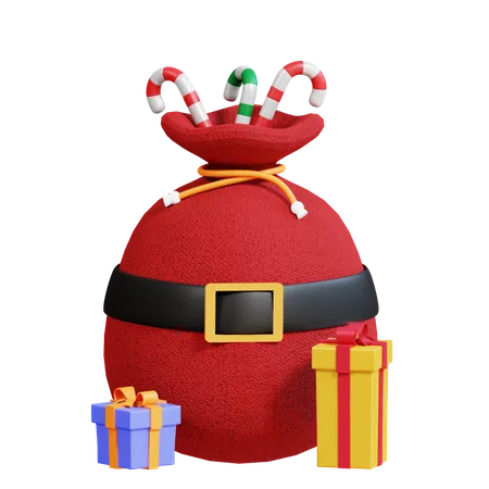 Santa Gift Bag  3D Icon