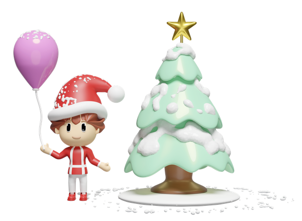 Santa Girl  3D Icon