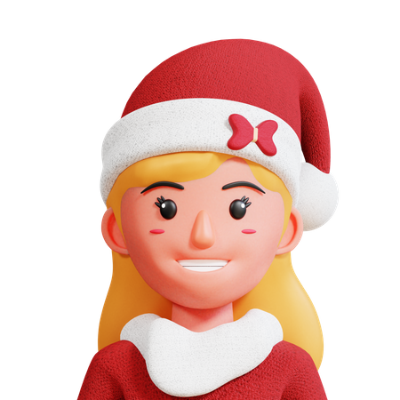 Santa Girl  3D Icon